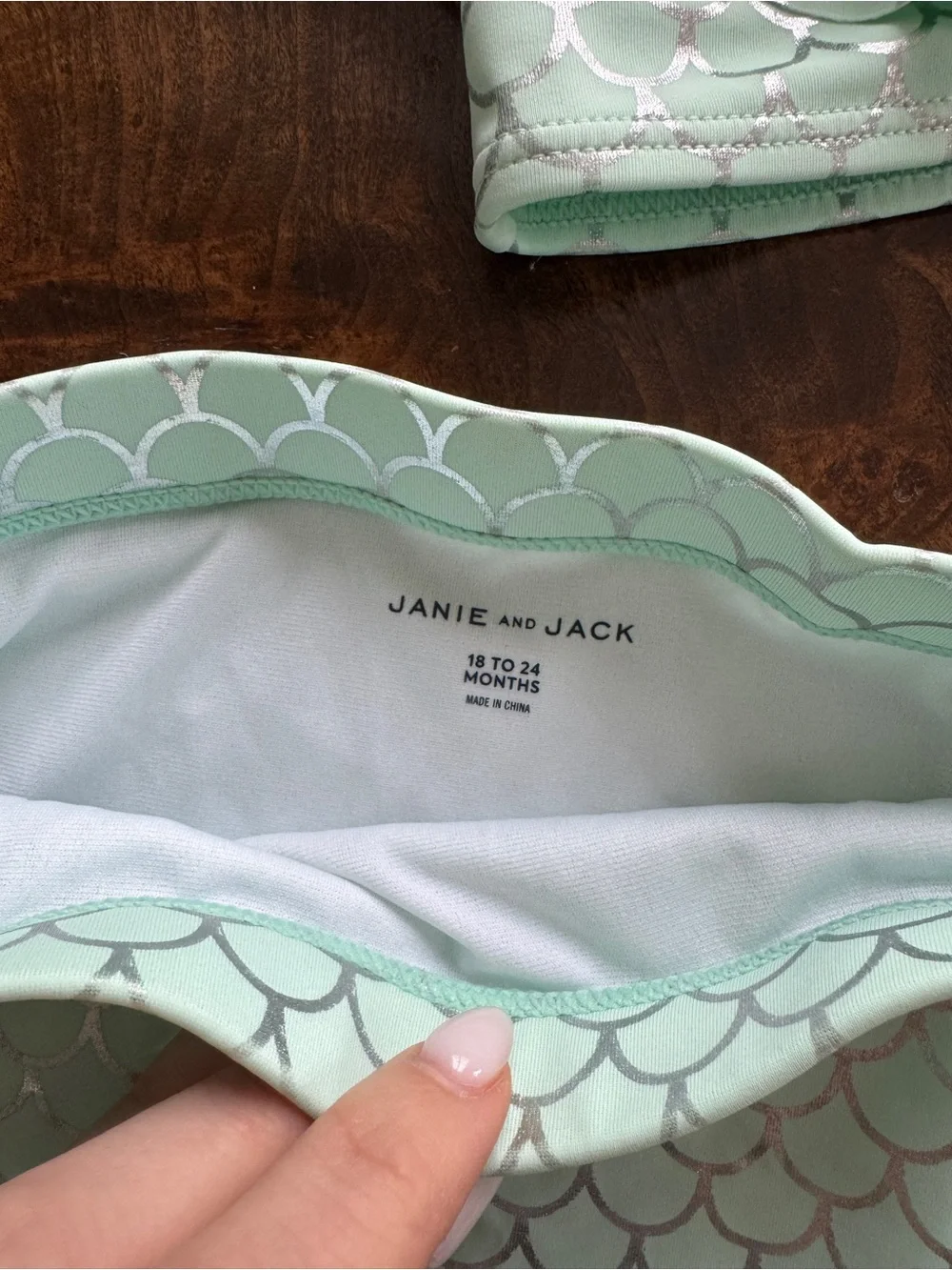 Janie and Jack Mint Mermaid Tail Bikini with Tulle Cover Up Skirt 18-24